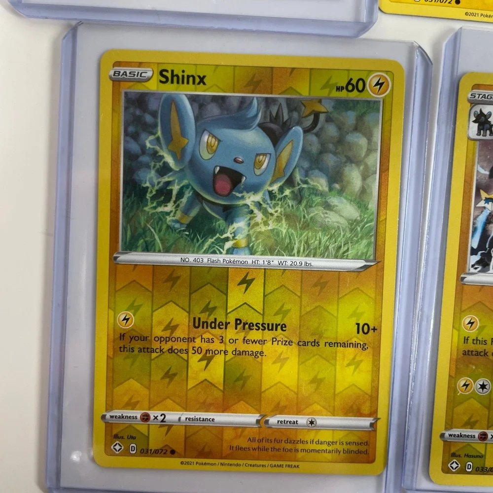 Pokemon Card Lot Shinx Luxio Luxray Reverse Holo Shining Fates Battle Styles 9ct